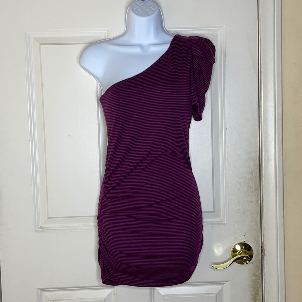 Windsor striped one shoulder short dress